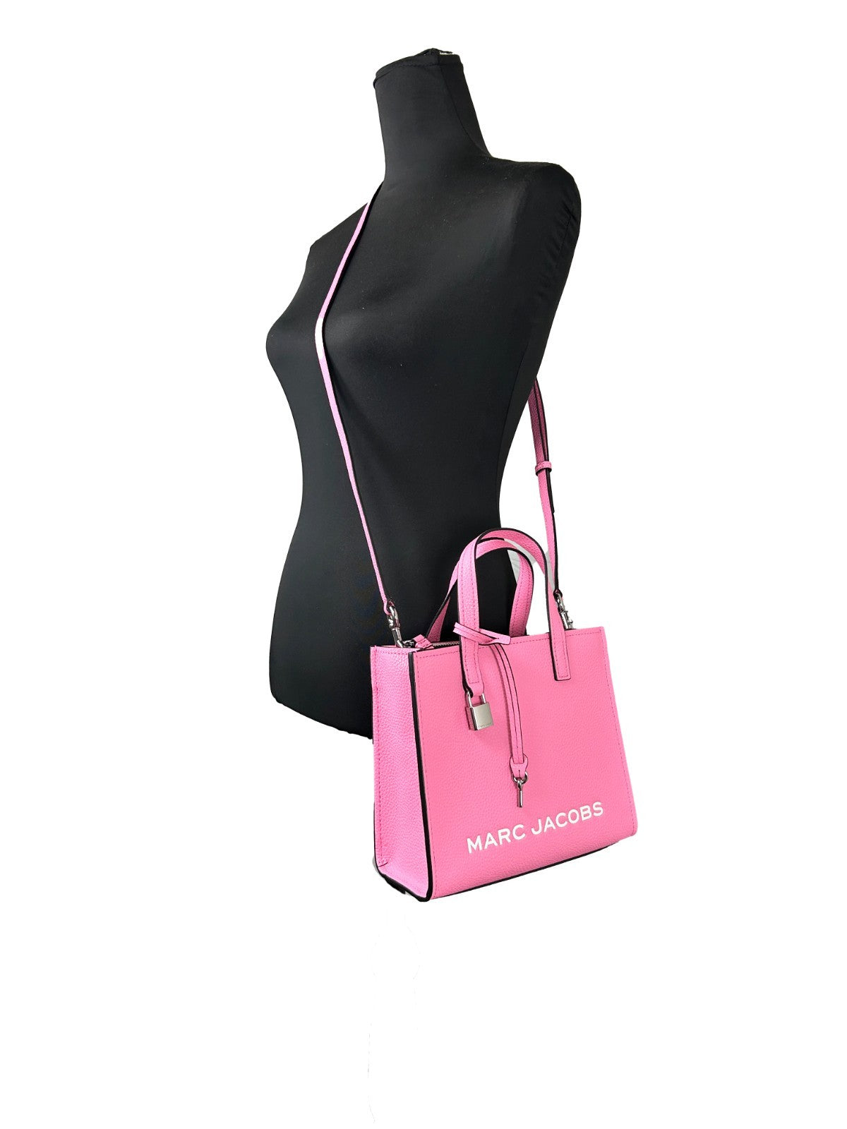 Marc Jacobs Mini Grind Tasche aus rosafarbenem Leder mit Umhängegurt