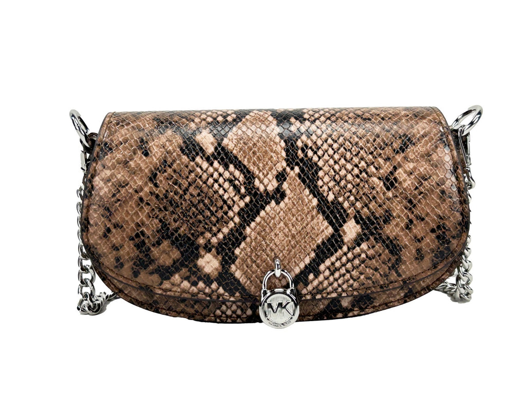 Michael Kors Small Mila Snake-Embossed Shoulder Bag