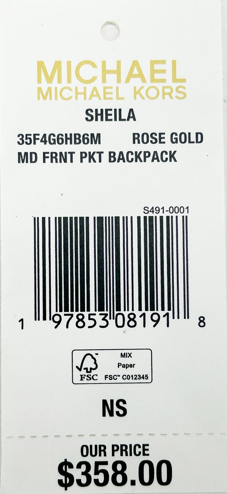 Michael Kors Sheila Medium PVC Rucksack Tasche