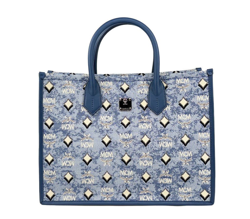 MCM Aren München Denim Shopper