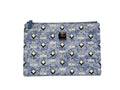 MCM Aren Flat Pouch Denim Umhängetasche