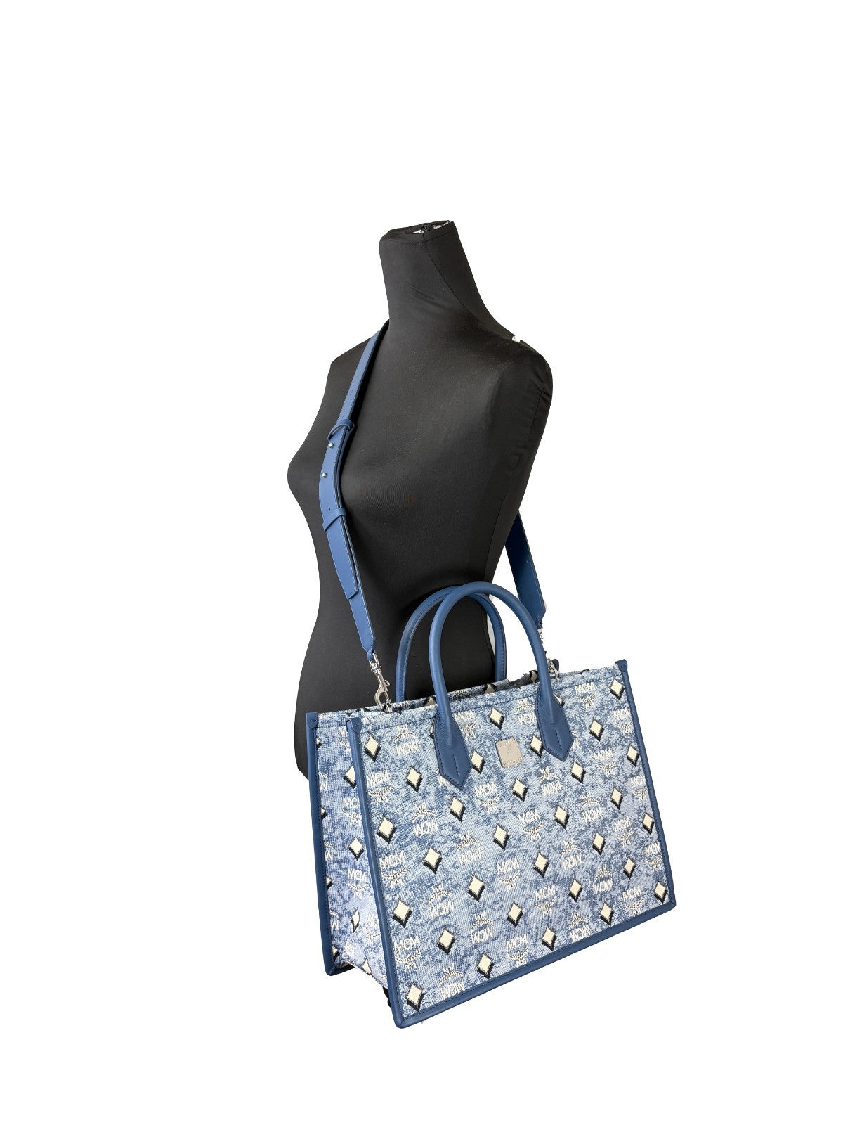 MCM Aren München Denim Shopper