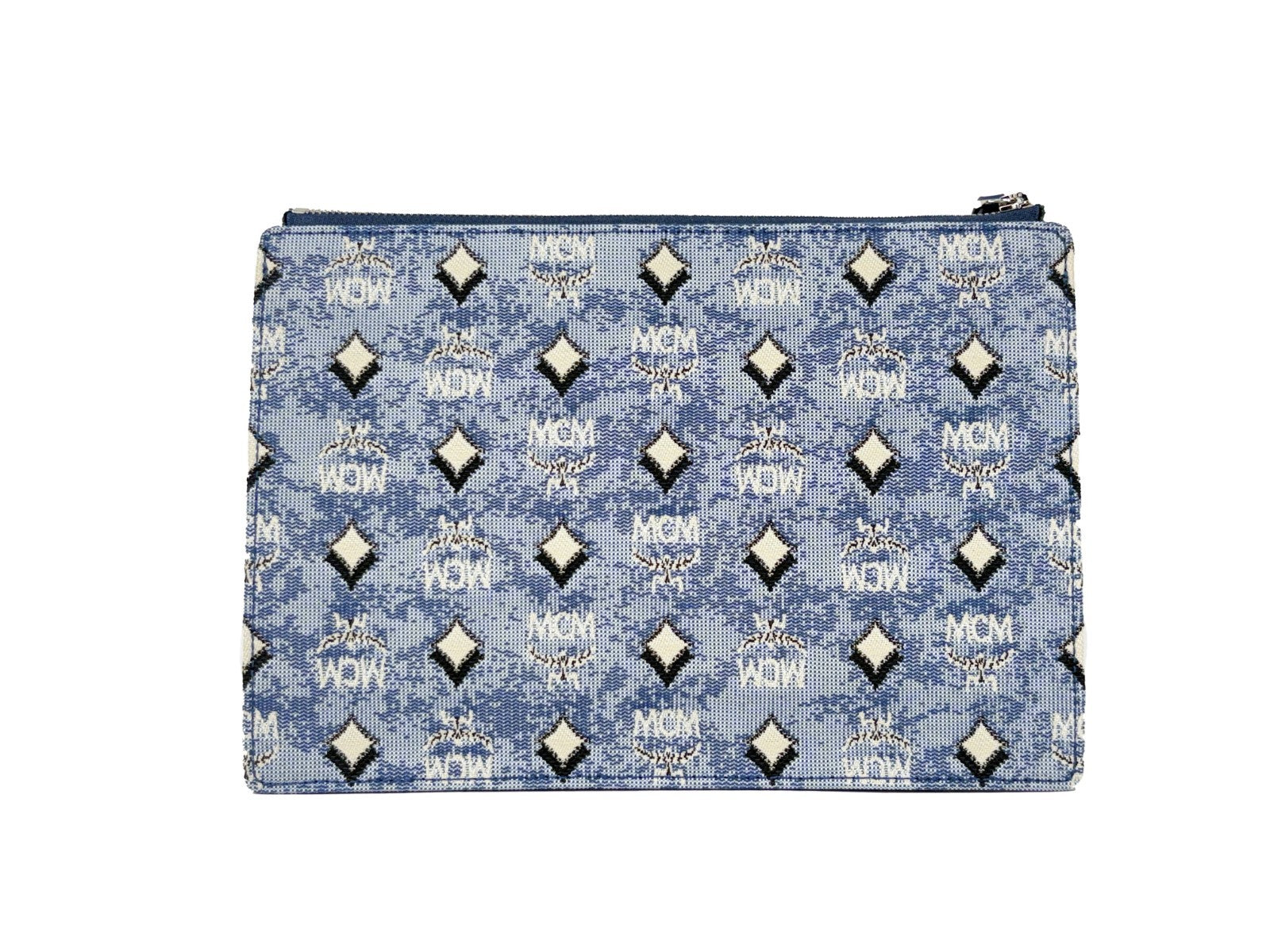 MCM Aren Flat Pouch Denim Umhängetasche