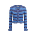 Ganni Blauer Baumwollcardigan