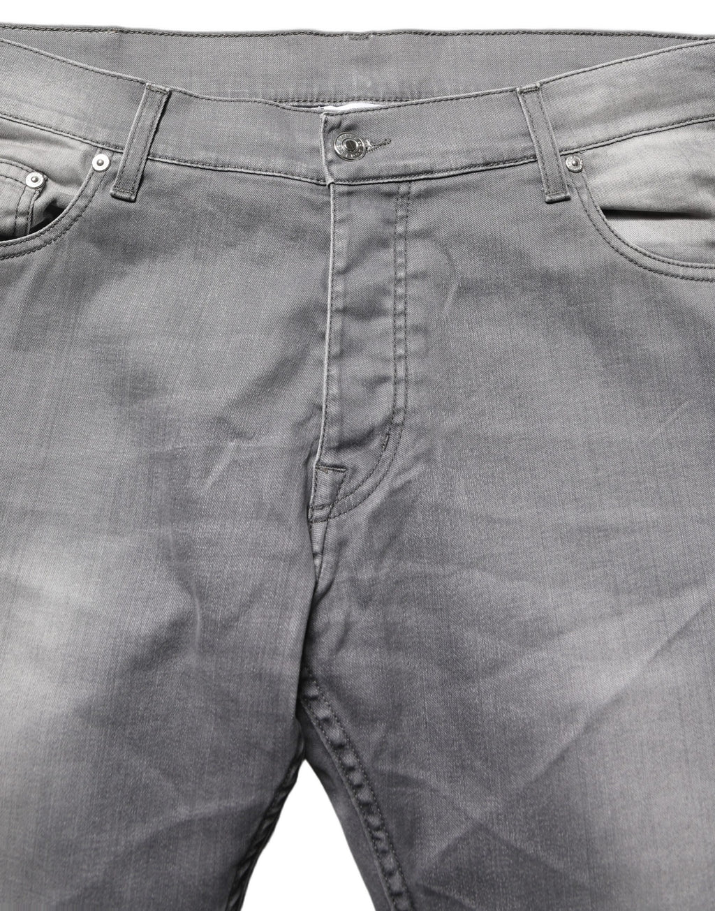 GF Ferre Graue, gewaschene Straight Leg Jeans für Herren mit mittlerer Leibhöhe