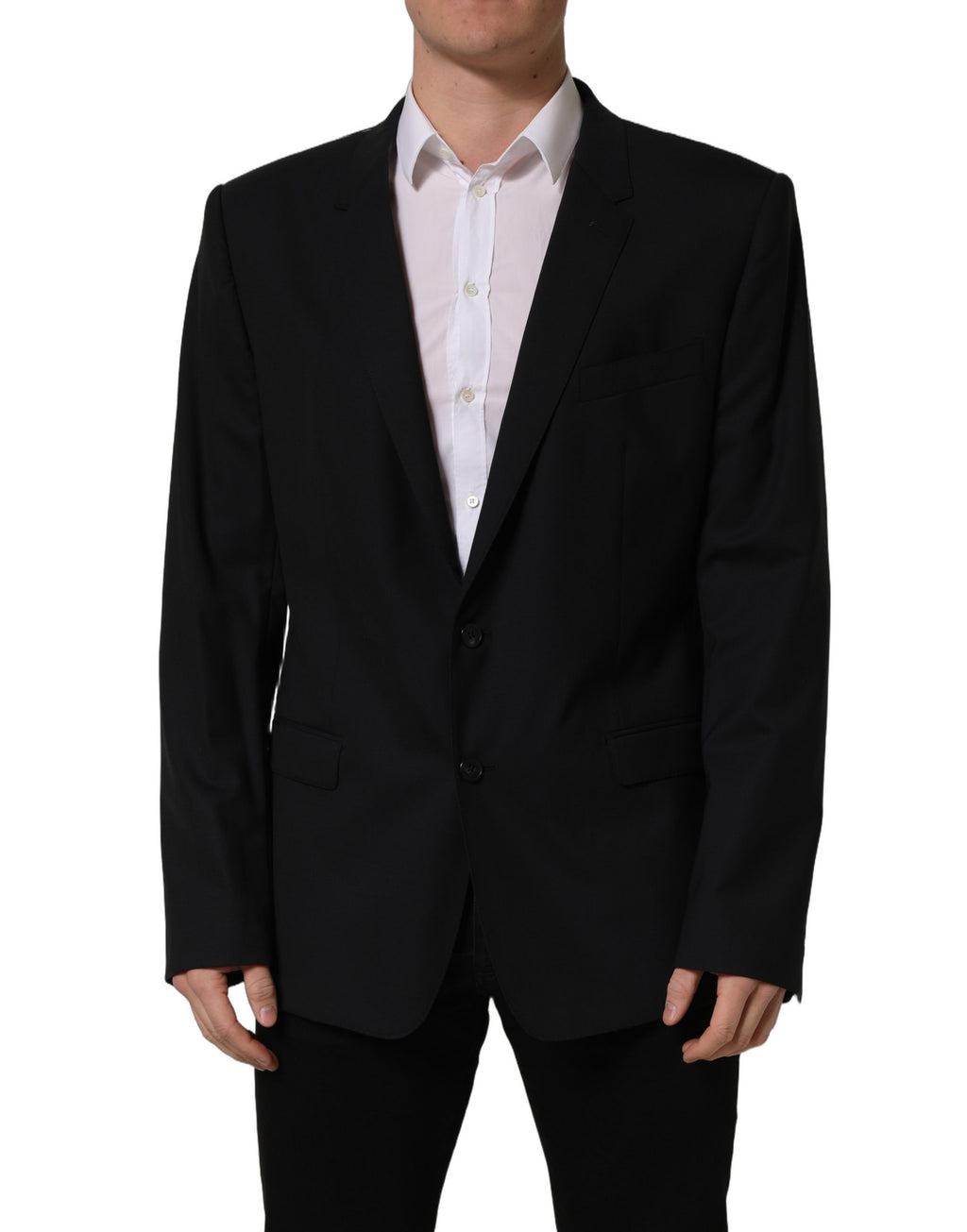 Dolce & Gabbana Schwarzer Woll-Sakko mit Einreiher