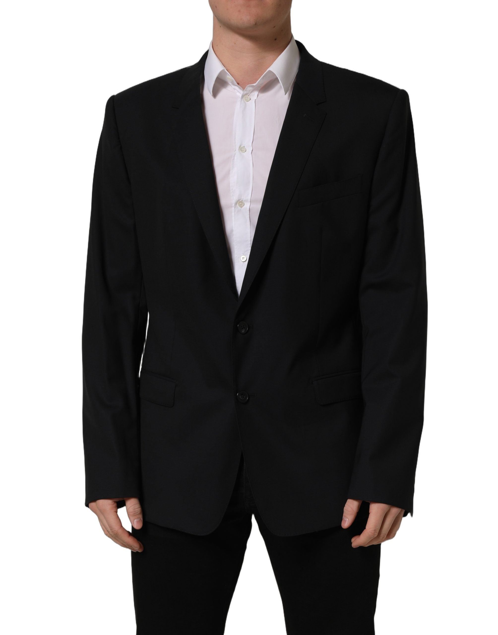 Dolce & Gabbana Schwarzer Woll-Sakko mit Einreiher
