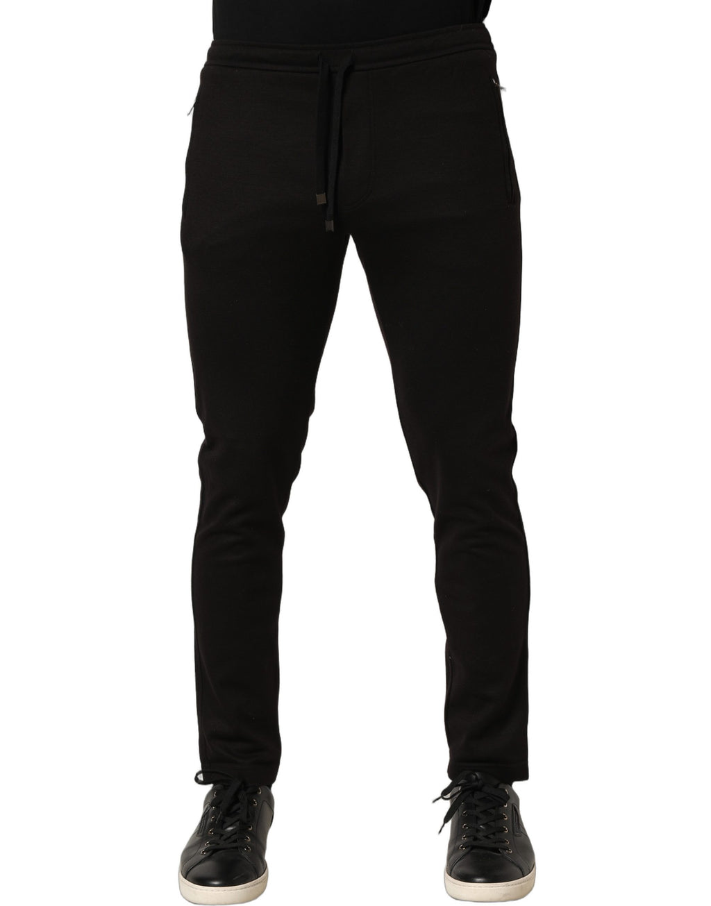 Dolce & Gabbana Schwarze Woll-Jogger Herren Sweatpants Hose