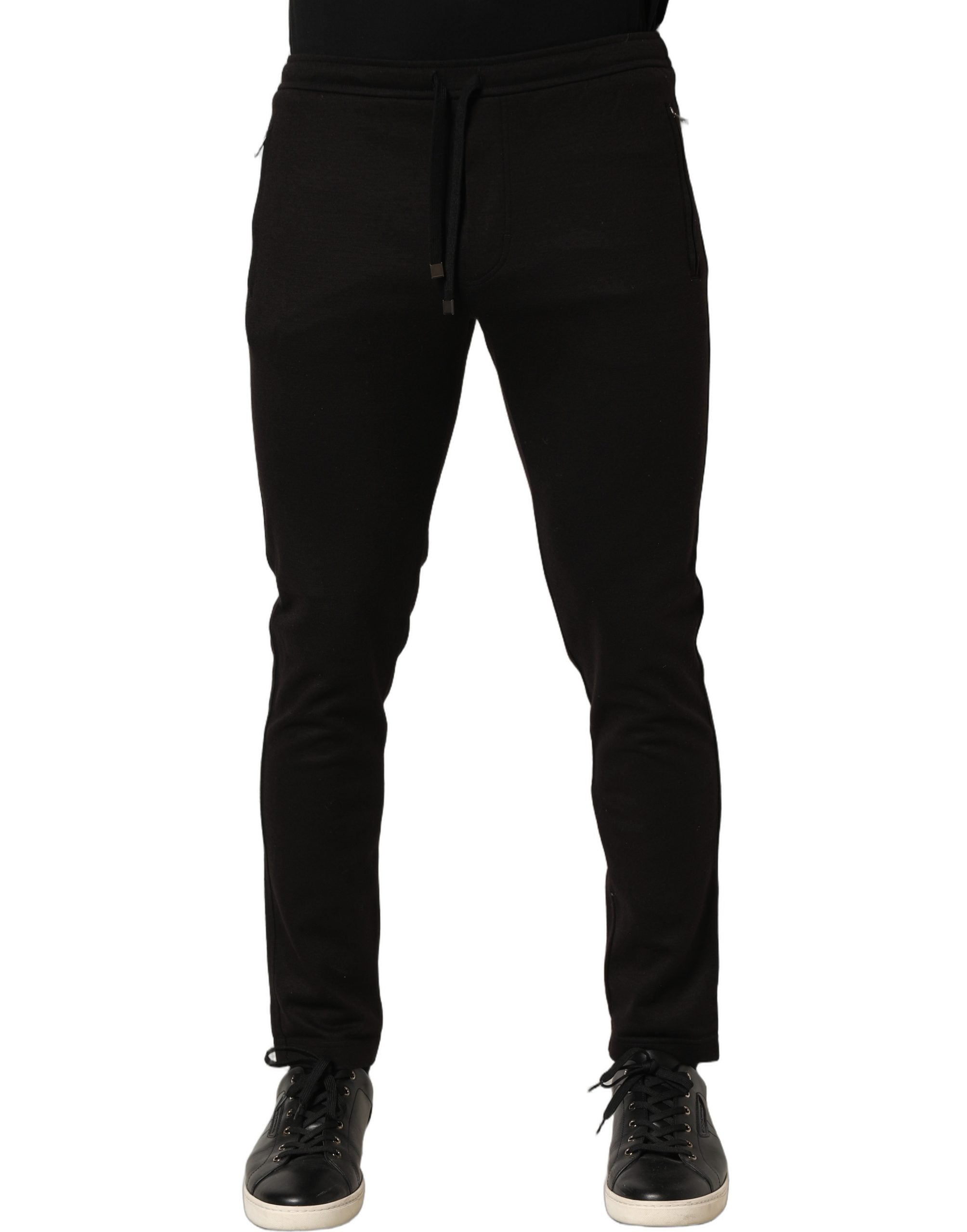 Dolce & Gabbana Schwarze Woll-Jogger Herren Sweatpants Hose