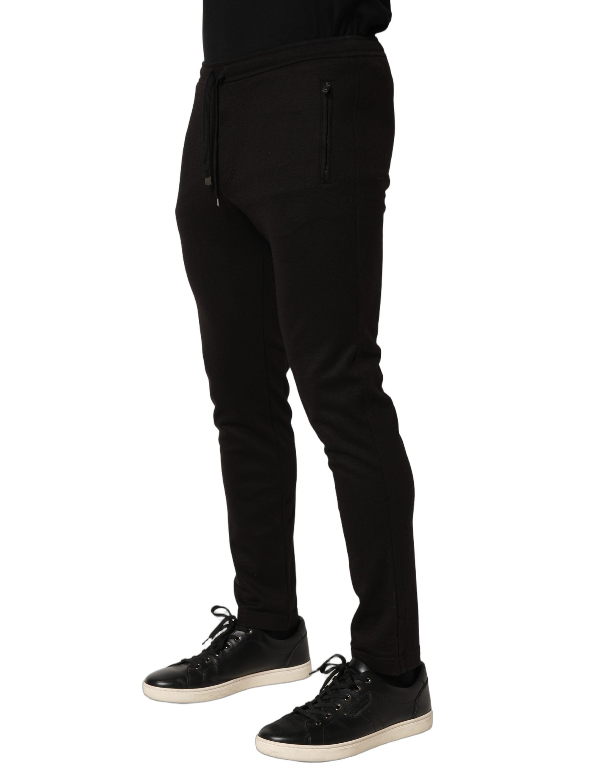Dolce & Gabbana Schwarze Woll-Jogger Herren Sweatpants Hose
