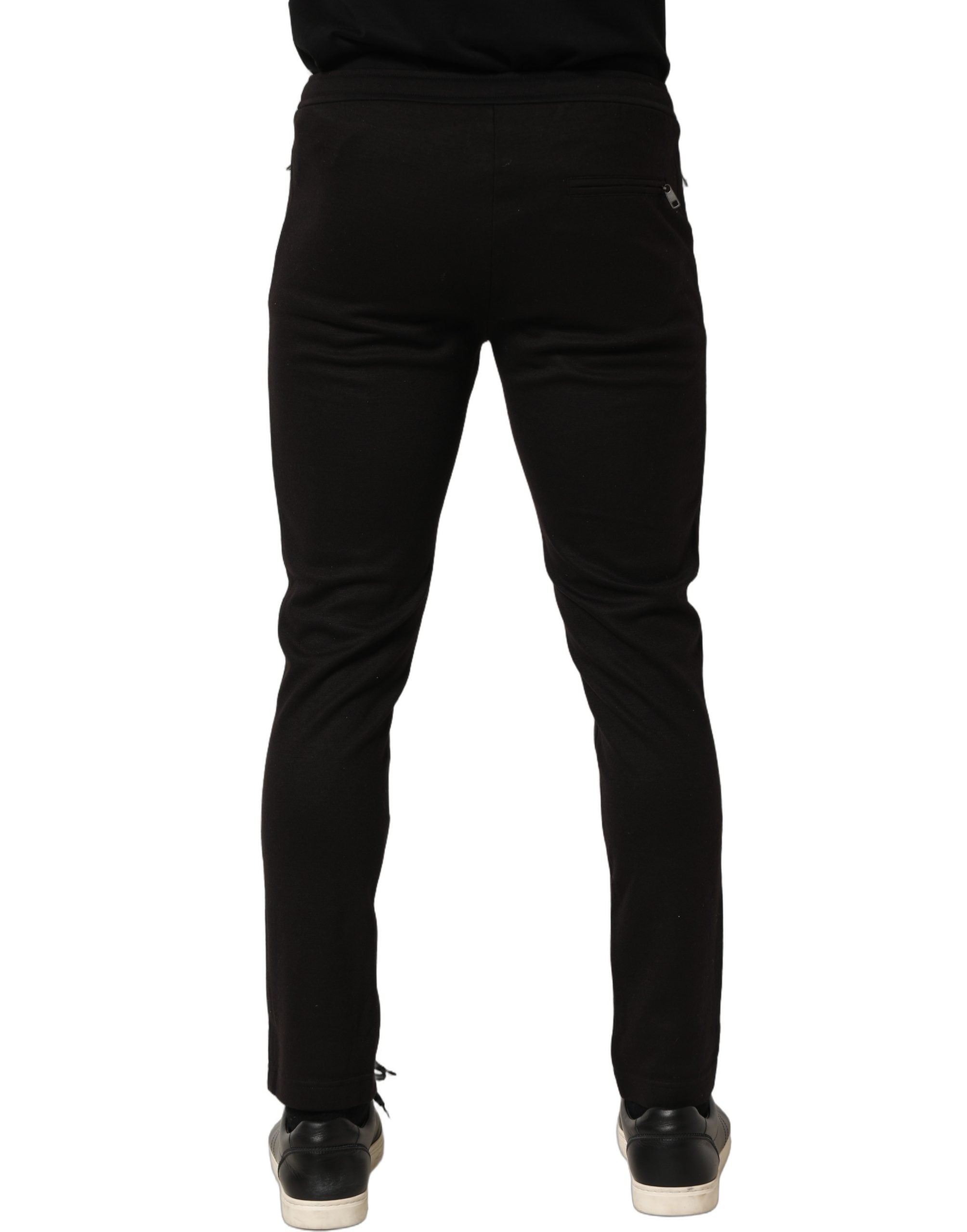 Dolce & Gabbana Schwarze Woll-Jogger Herren Sweatpants Hose