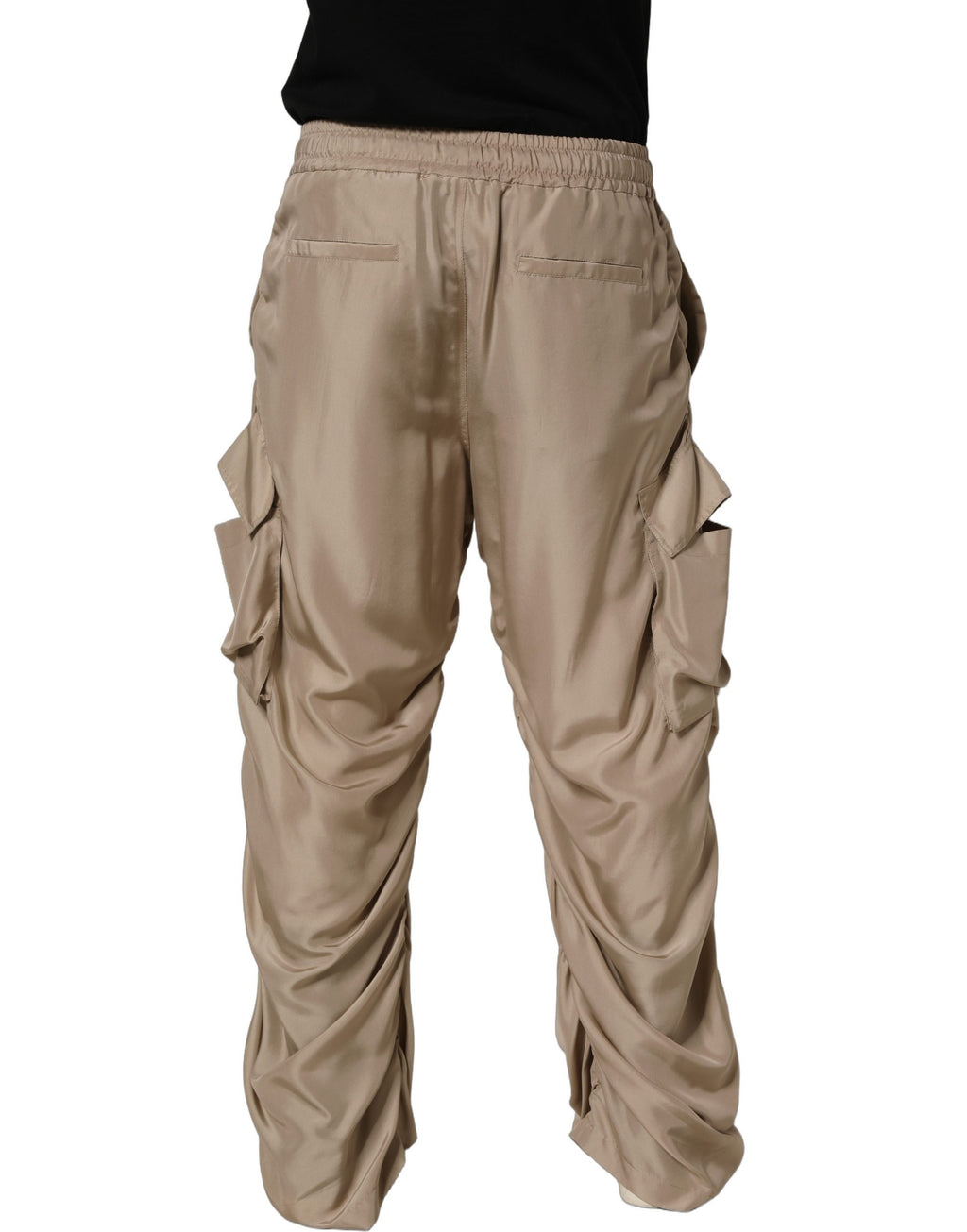 Dolce & Gabbana Braune Cargohose mit Raffungen im Parachute-Stil für Herren