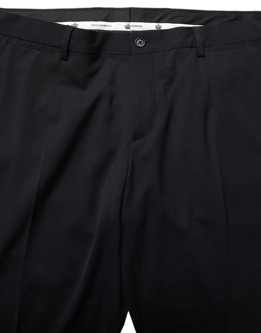 Dolce & Gabbana Schwarze Wollhose mit schmal zulaufendem Bein