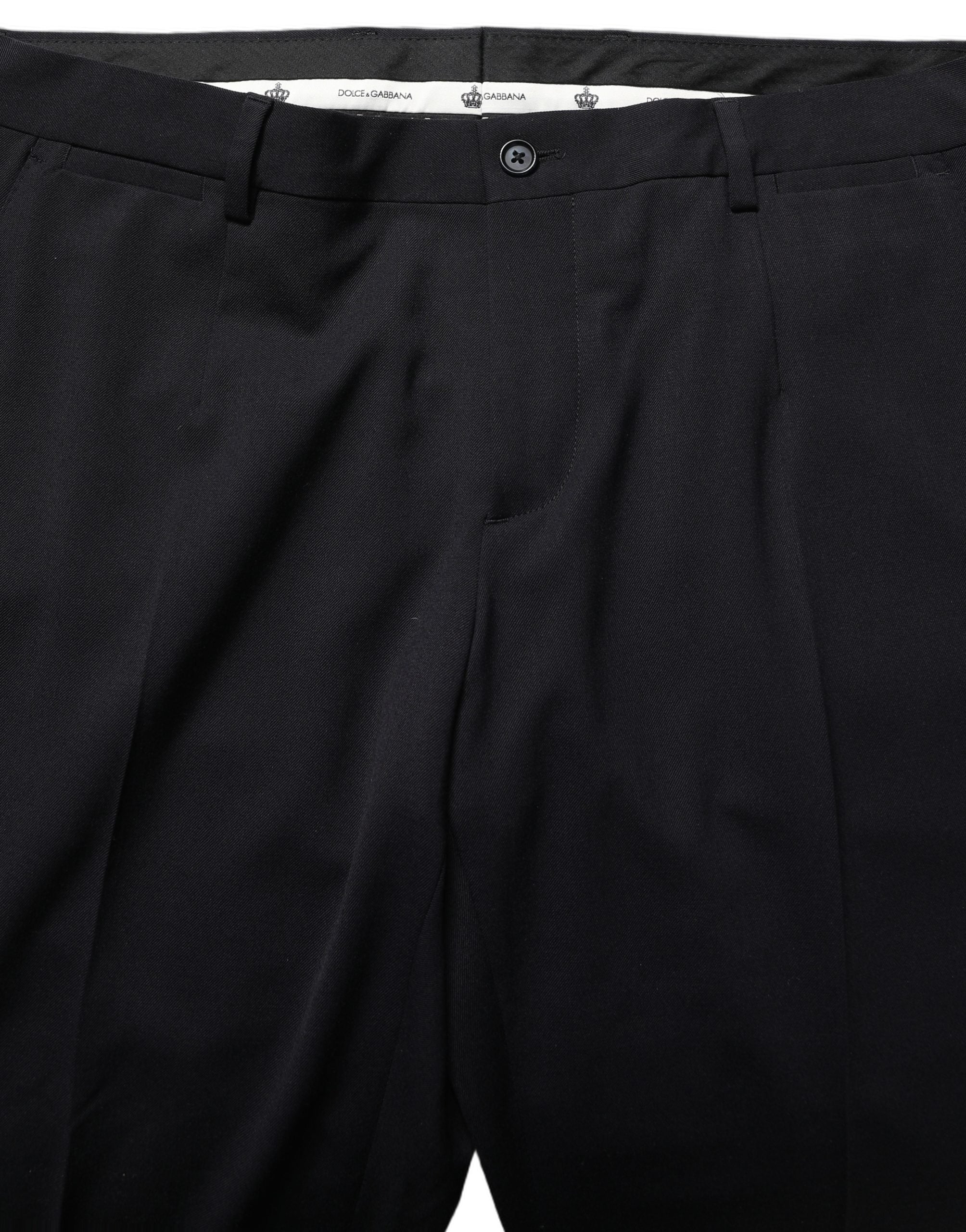 Dolce & Gabbana Schwarze Wollhose mit schmal zulaufendem Bein