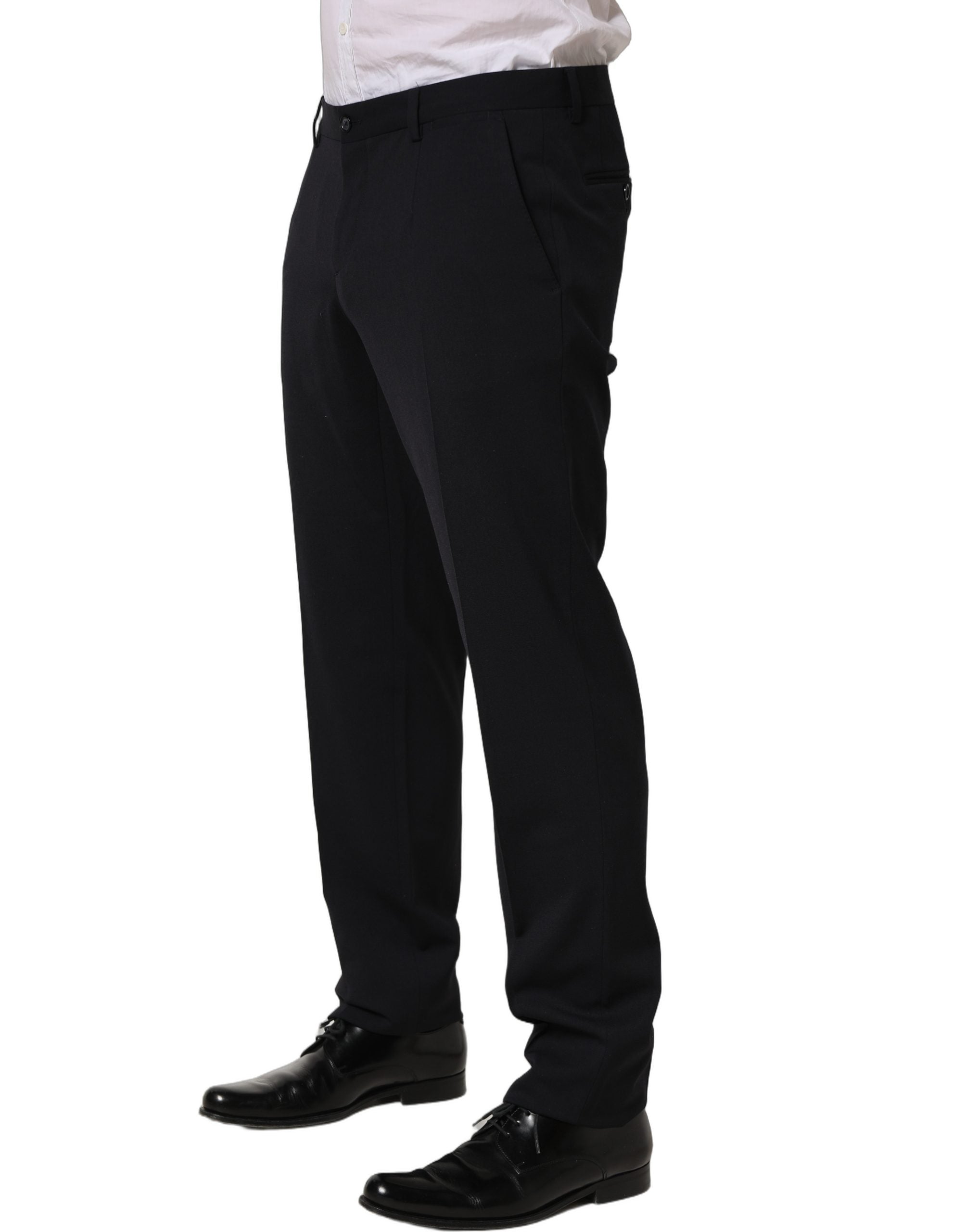 Dolce & Gabbana Schwarze Wollhose mit schmal zulaufendem Bein
