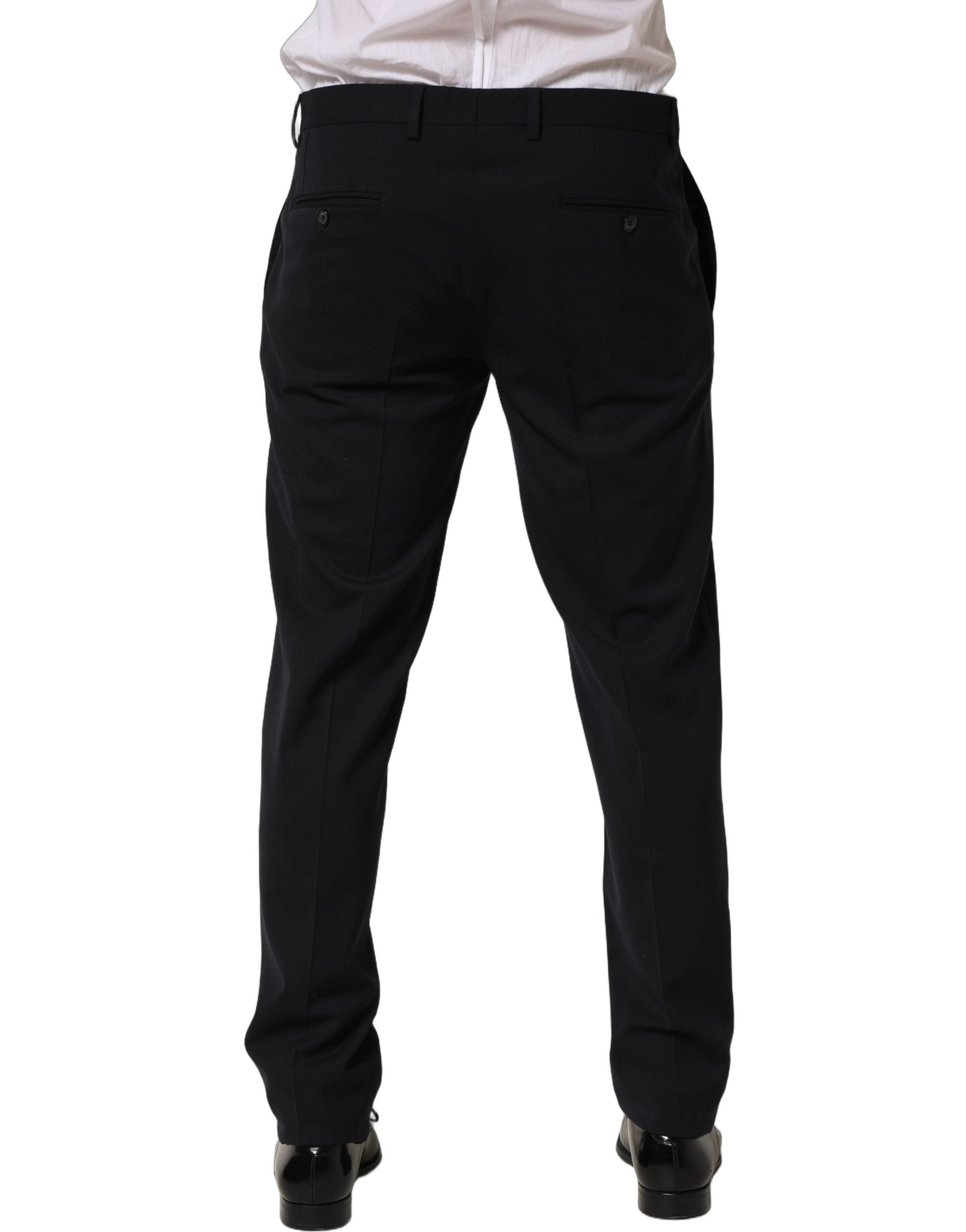 Dolce & Gabbana Schwarze Wollhose mit schmal zulaufendem Bein