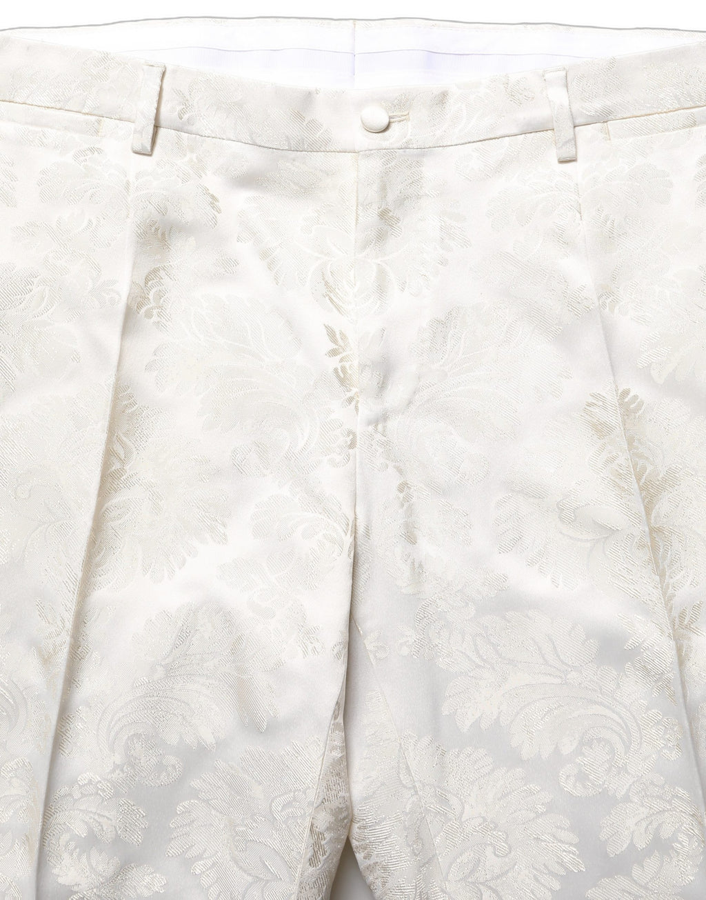 Dolce & Gabbana Weiße Herren-Anzughose mit Blumenmuster