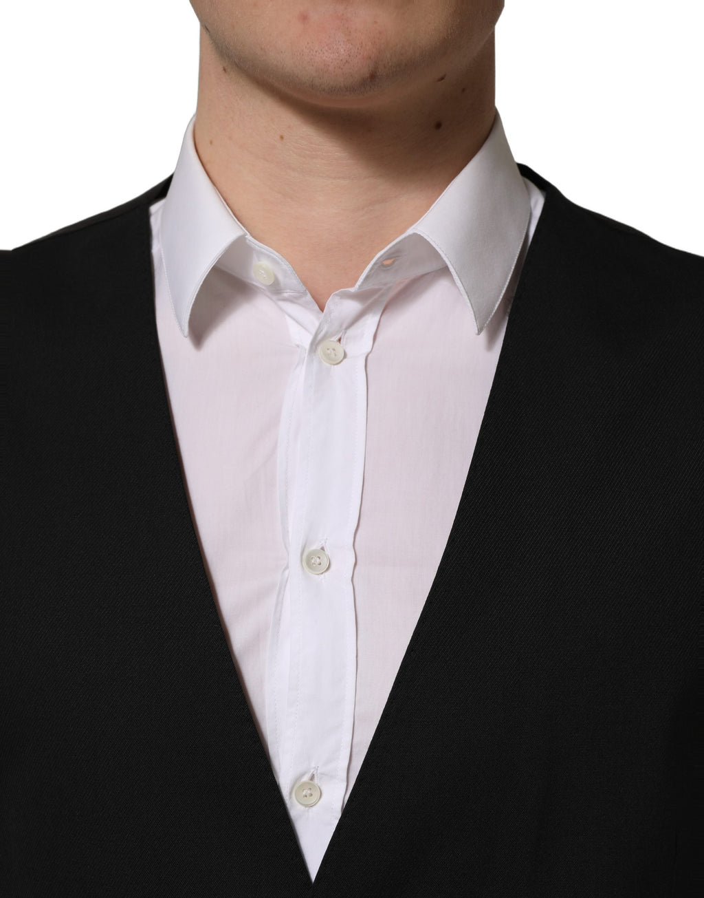 Dolce & Gabbana Schwarze einreihige Herrenweste