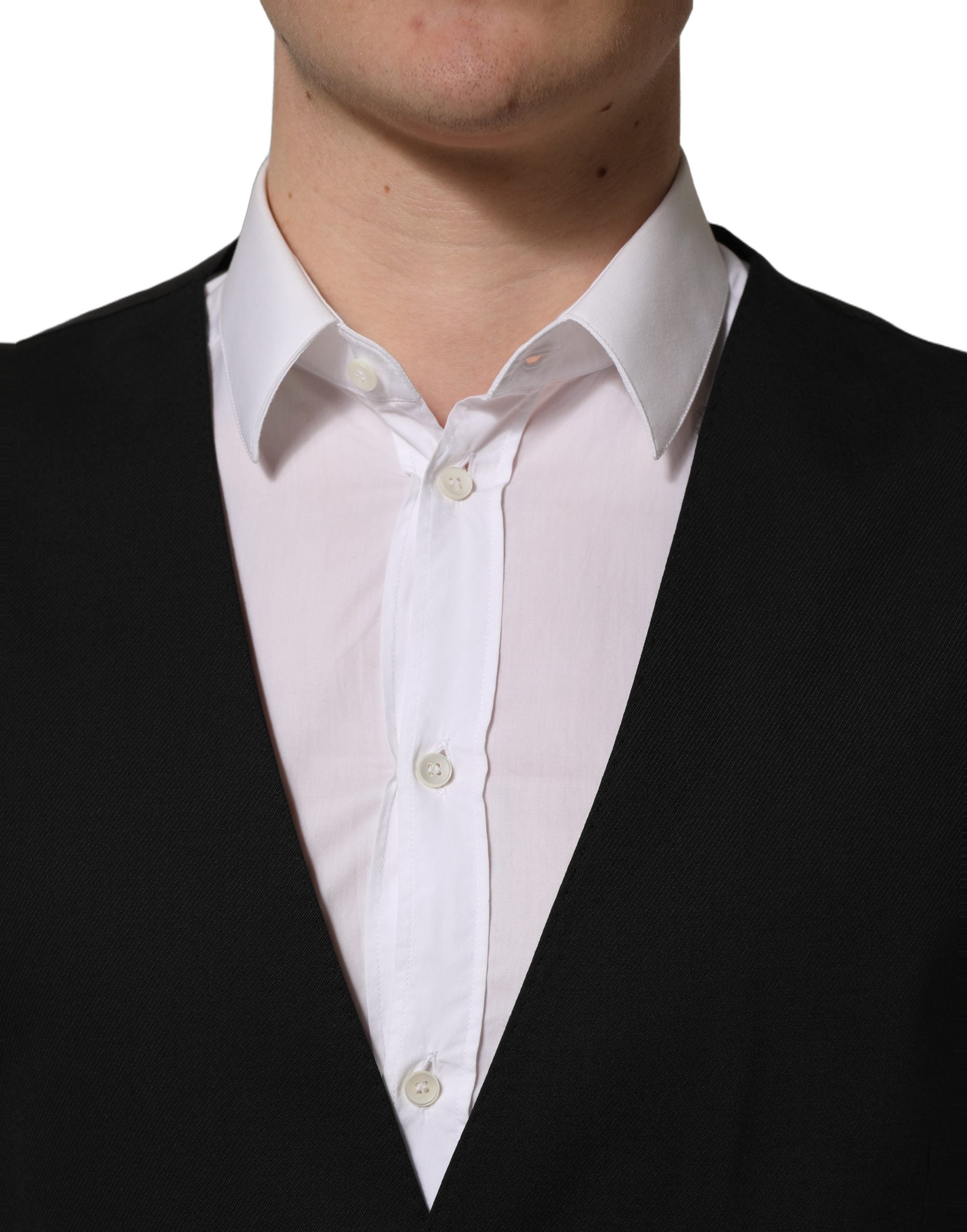 Dolce & Gabbana Schwarze einreihige Herrenweste