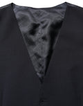 Dolce & Gabbana Schwarze Wollweste mit schmaler Passform