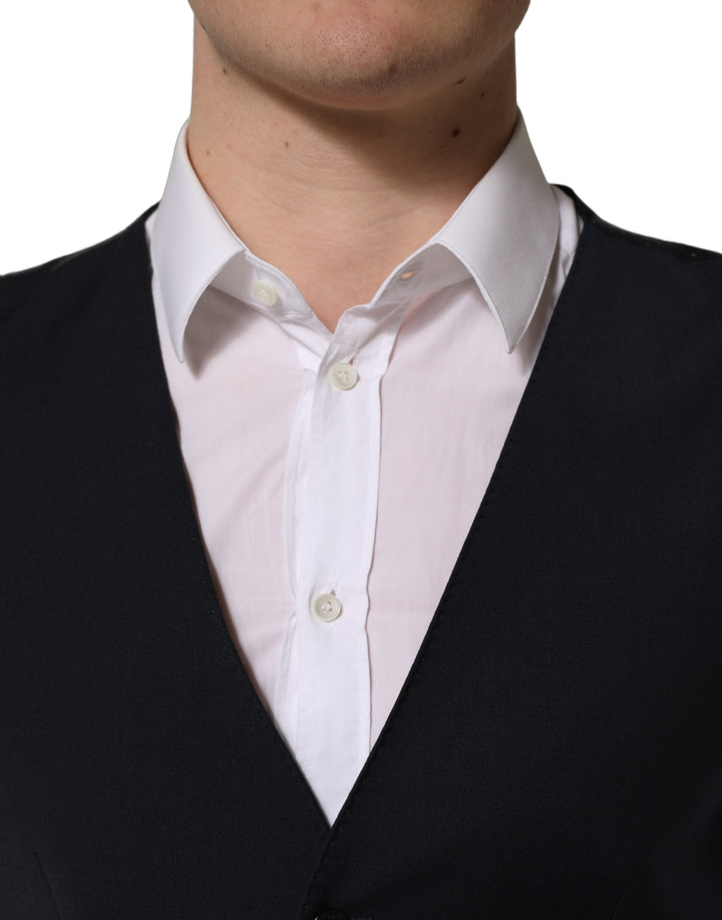 Dolce & Gabbana Schwarze Wollweste mit schmaler Passform
