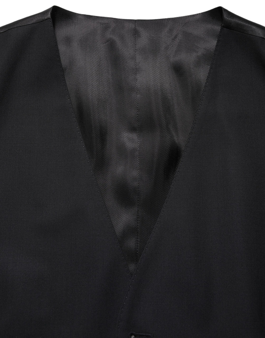 Dolce & Gabbana Schwarze Wollweste mit schmaler Passform