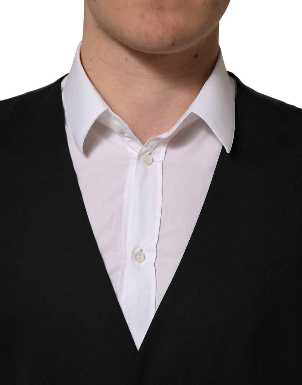 Dolce & Gabbana Schwarze Wollweste mit schmaler Passform