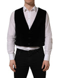 Dolce & Gabbana Schwarze Baumwollweste mit Einreiher