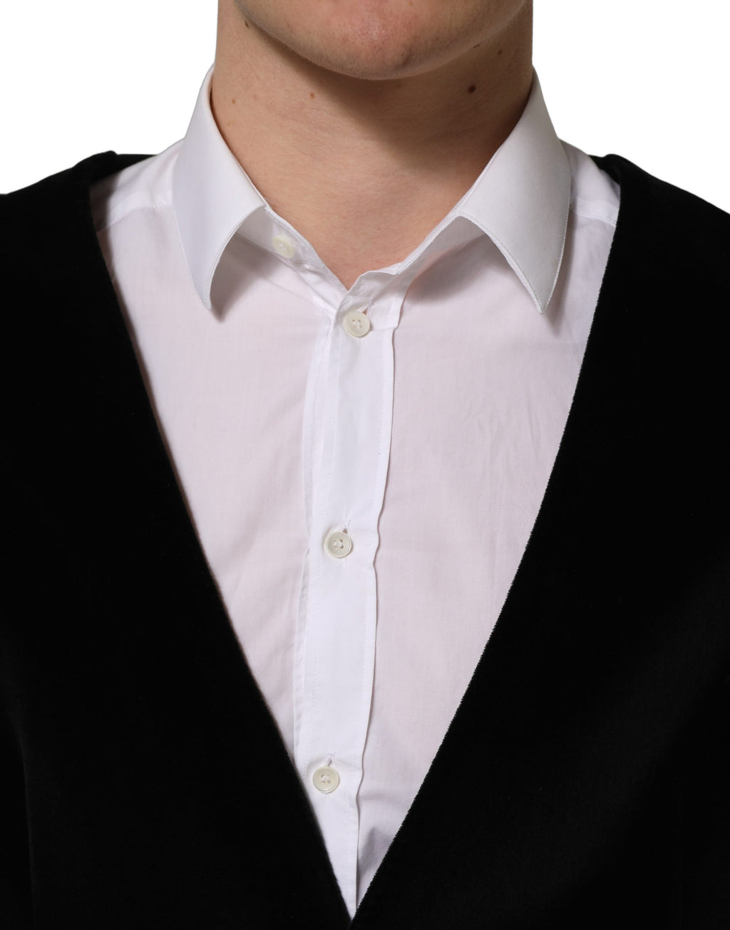 Dolce & Gabbana Schwarze Baumwollweste mit Einreiher