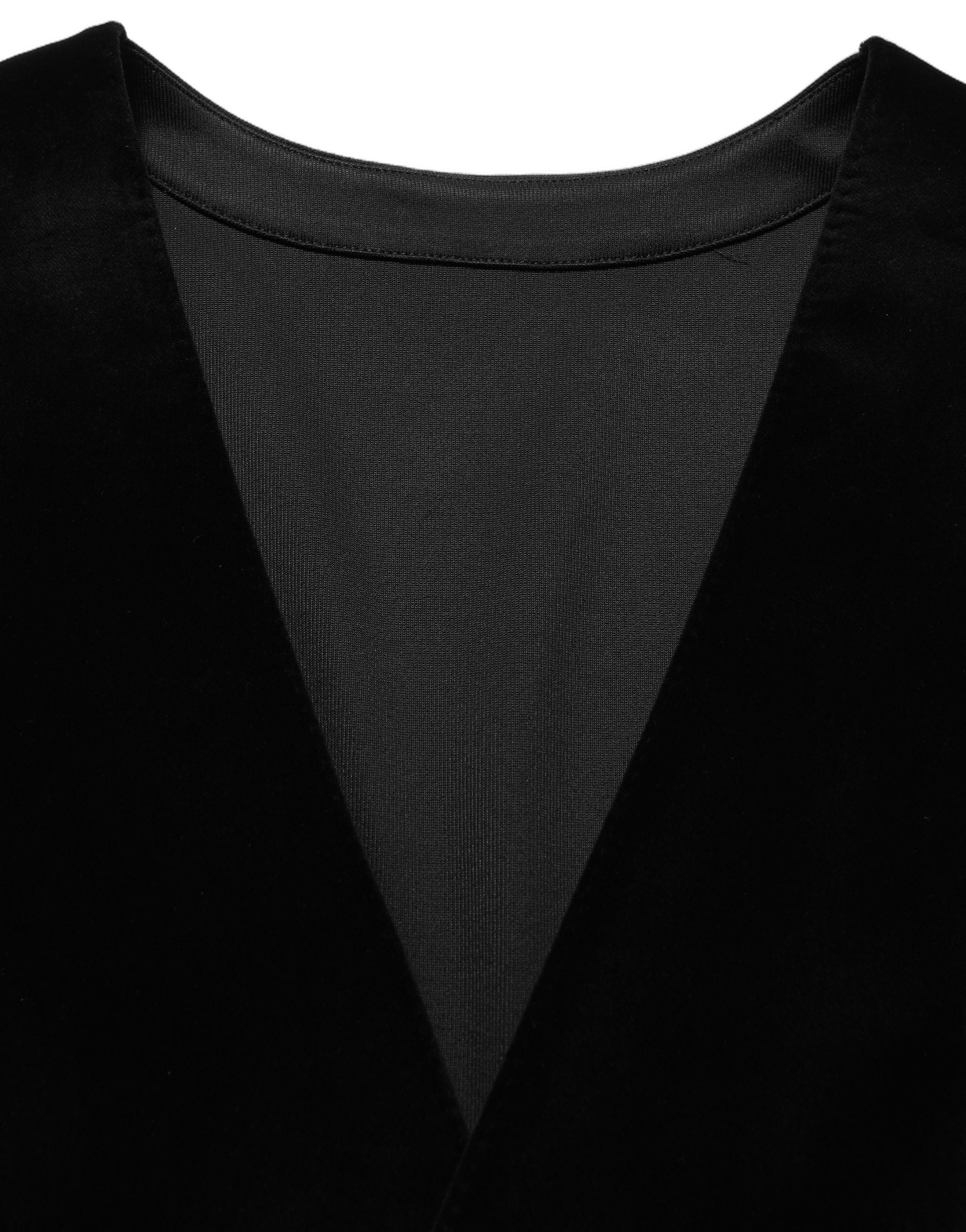 Dolce & Gabbana Schwarze Baumwollweste mit Einreiher