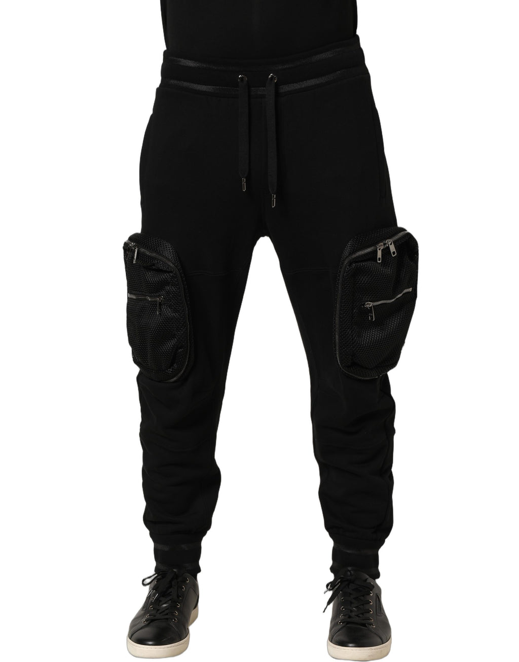 Dolce & Gabbana Schwarze Cargo Jogger Sweatpants mit mittlerer Taille