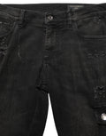 Dolce & Gabbana Schwarze Herren-Jeans aus Baumwolle mit Used-Look und Cargo-Taschen
