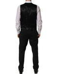 Dolce & Gabbana Schwarzer Woll-Anzug im Slim Fit-Stil, 3-teilig für Herren