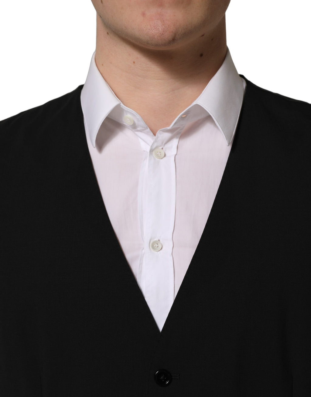 Dolce & Gabbana Schwarzer Woll-Anzug im Slim Fit-Stil, 3-teilig für Herren