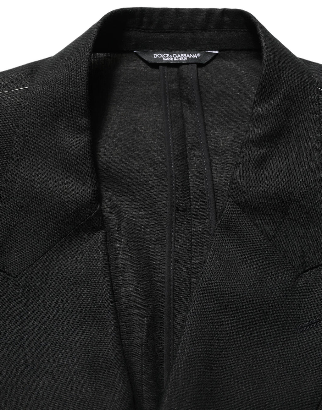 Dolce & Gabbana Schwarzer Leinen Anzug im Slim Fit Stil