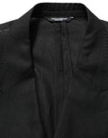 Dolce & Gabbana Schwarzer Leinen Anzug im Slim Fit Stil