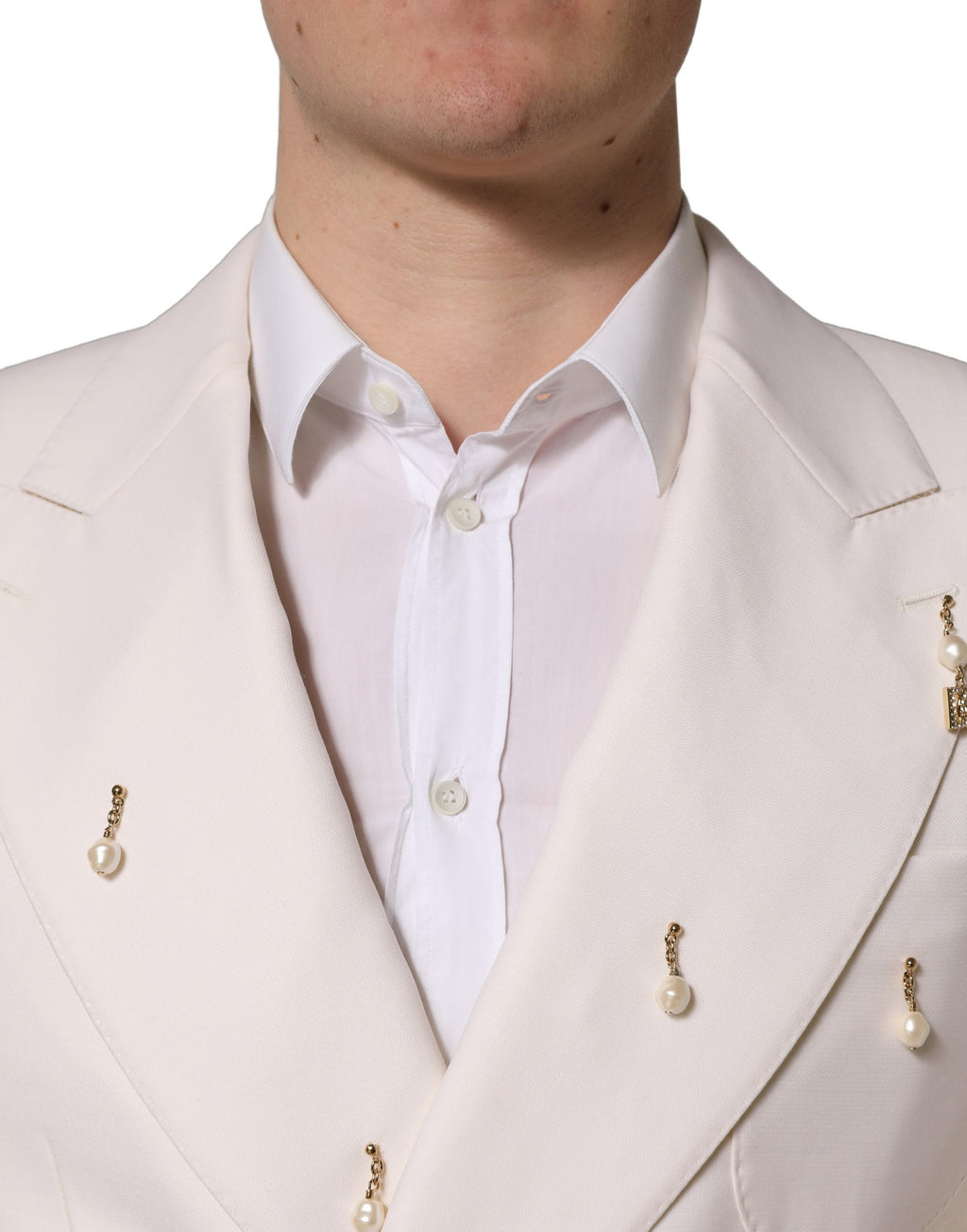 Dolce & Gabbana Weißer Woll-Anzug im Slim Fit Stil für Herren, zweiteilig