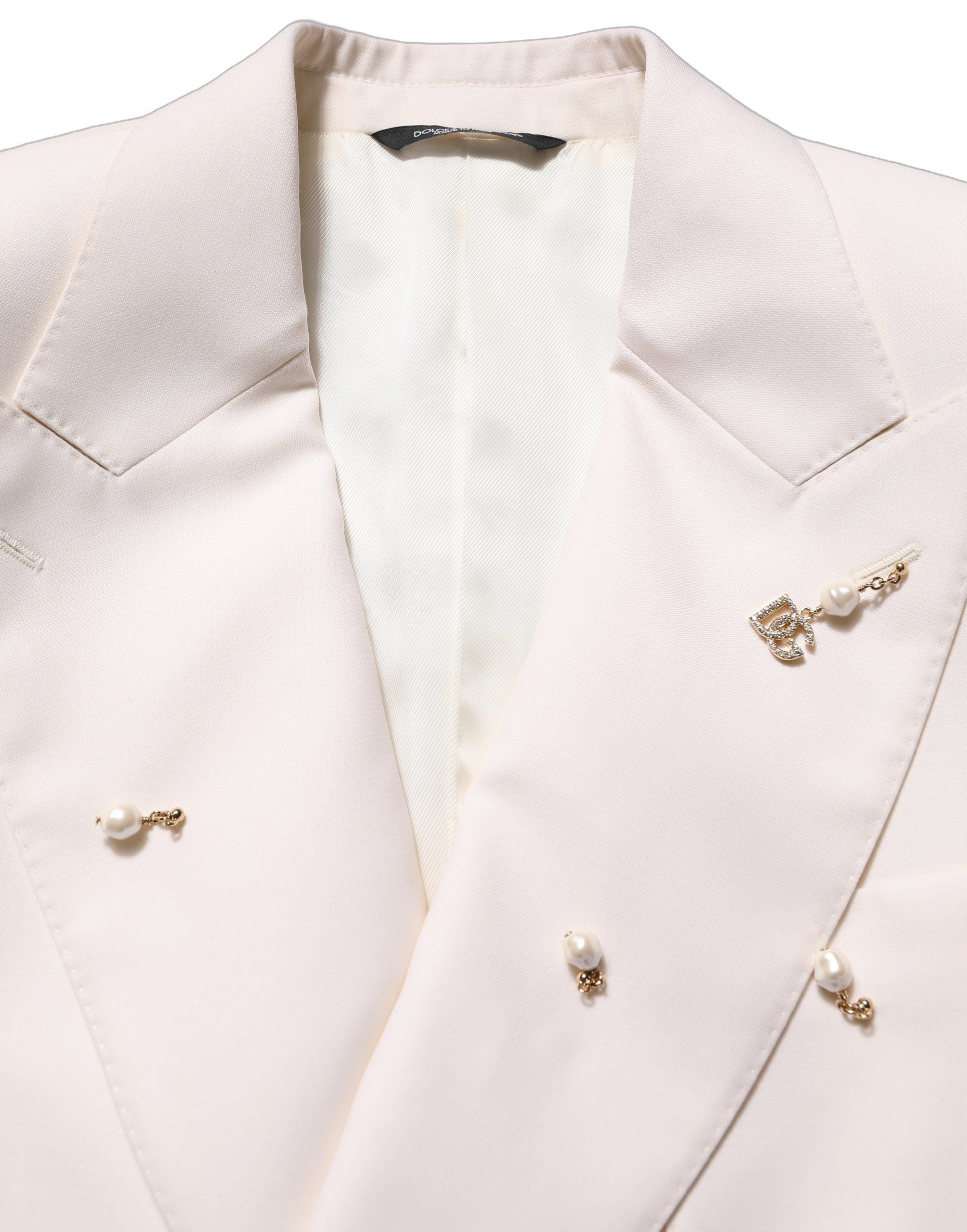Dolce & Gabbana Weißer Woll-Anzug im Slim Fit Stil für Herren, zweiteilig