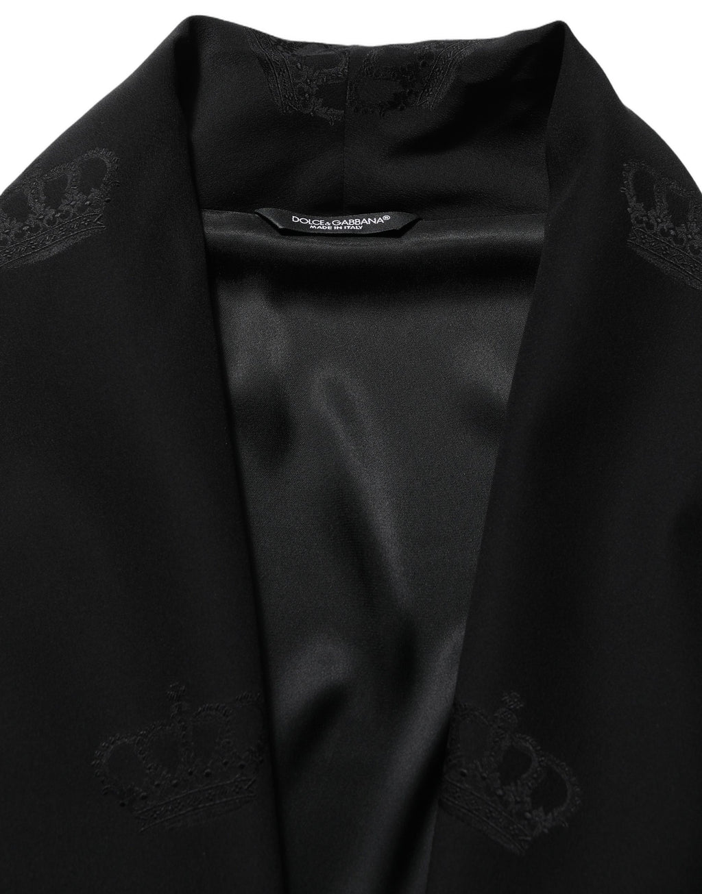 Dolce & Gabbana Schwarzer Seidenmantel 100% Seide Herren Morgenmantel Jacke