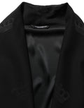 Dolce & Gabbana Schwarzer Seidenmantel 100% Seide Herren Morgenmantel Jacke