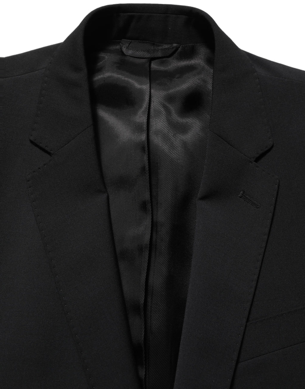 Dolce & Gabbana Schwarzer Woll-Anzug im Slim Fit für Herren, 2-teilig