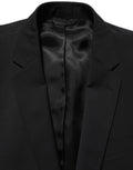 Dolce & Gabbana Schwarzer Woll-Anzug im Slim Fit für Herren, 2-teilig
