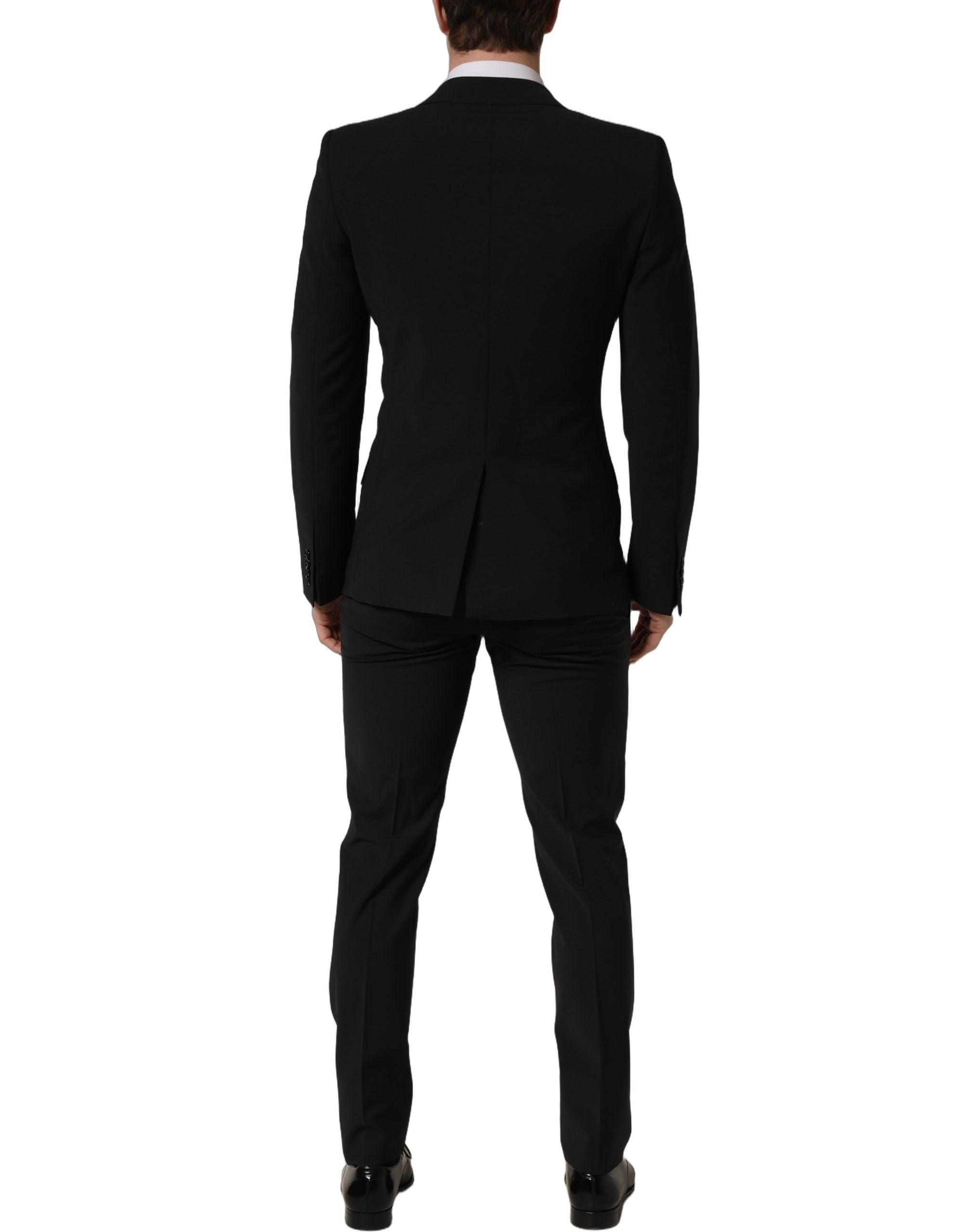 Dolce & Gabbana Schwarzer Woll-Anzug im Slim Fit für Herren, 2-teilig