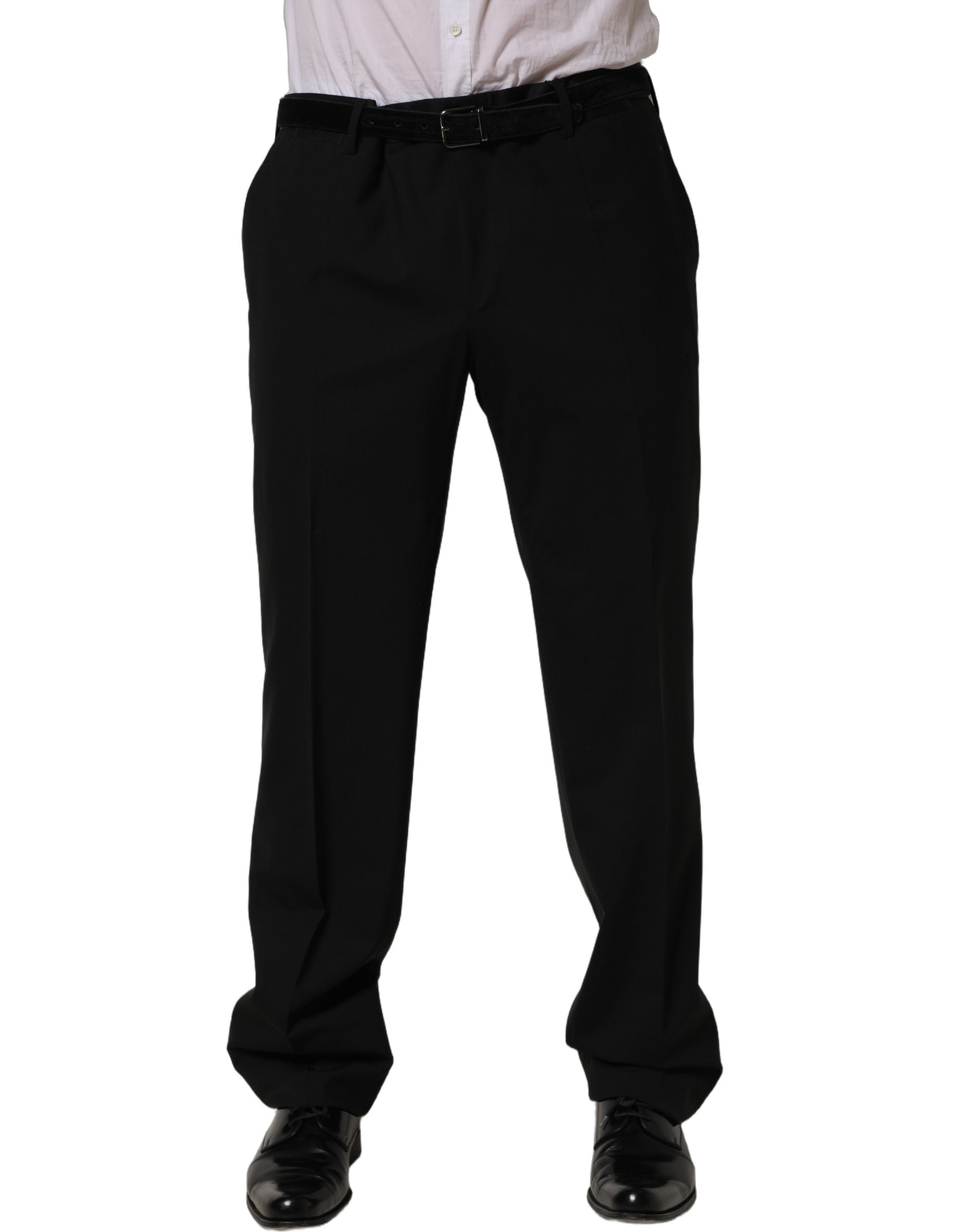Dolce & Gabbana Schwarze Wollhose mit schmal zulaufendem Bein