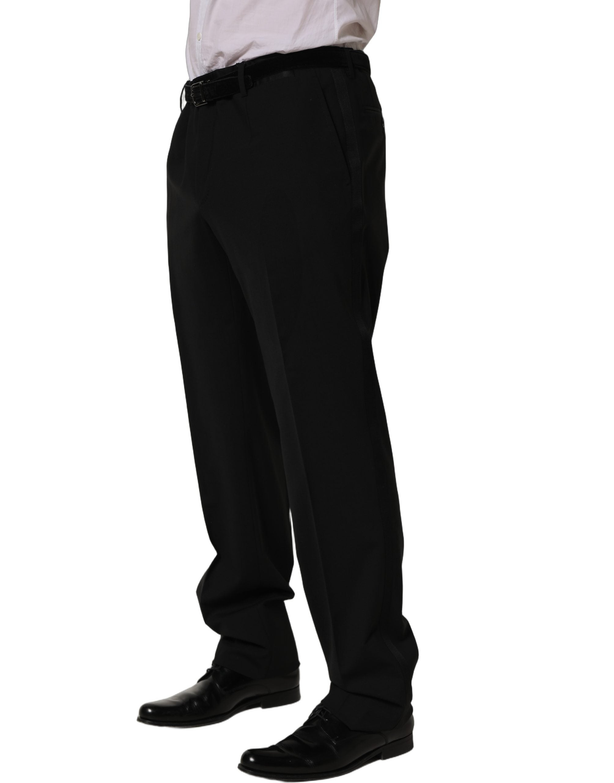 Dolce & Gabbana Schwarze Wollhose mit schmal zulaufendem Bein