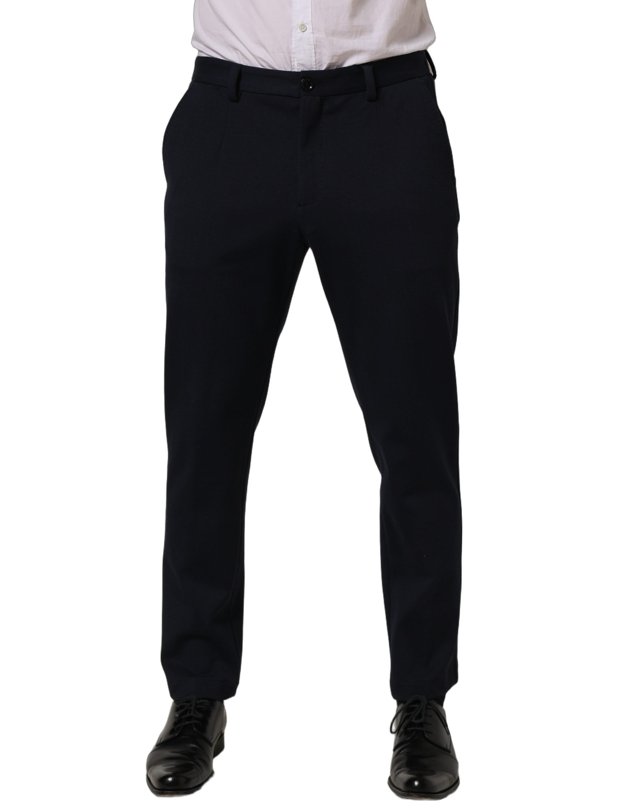 Dolce & Gabbana Schwarze Baumwollhose mit schmal zulaufendem Bein