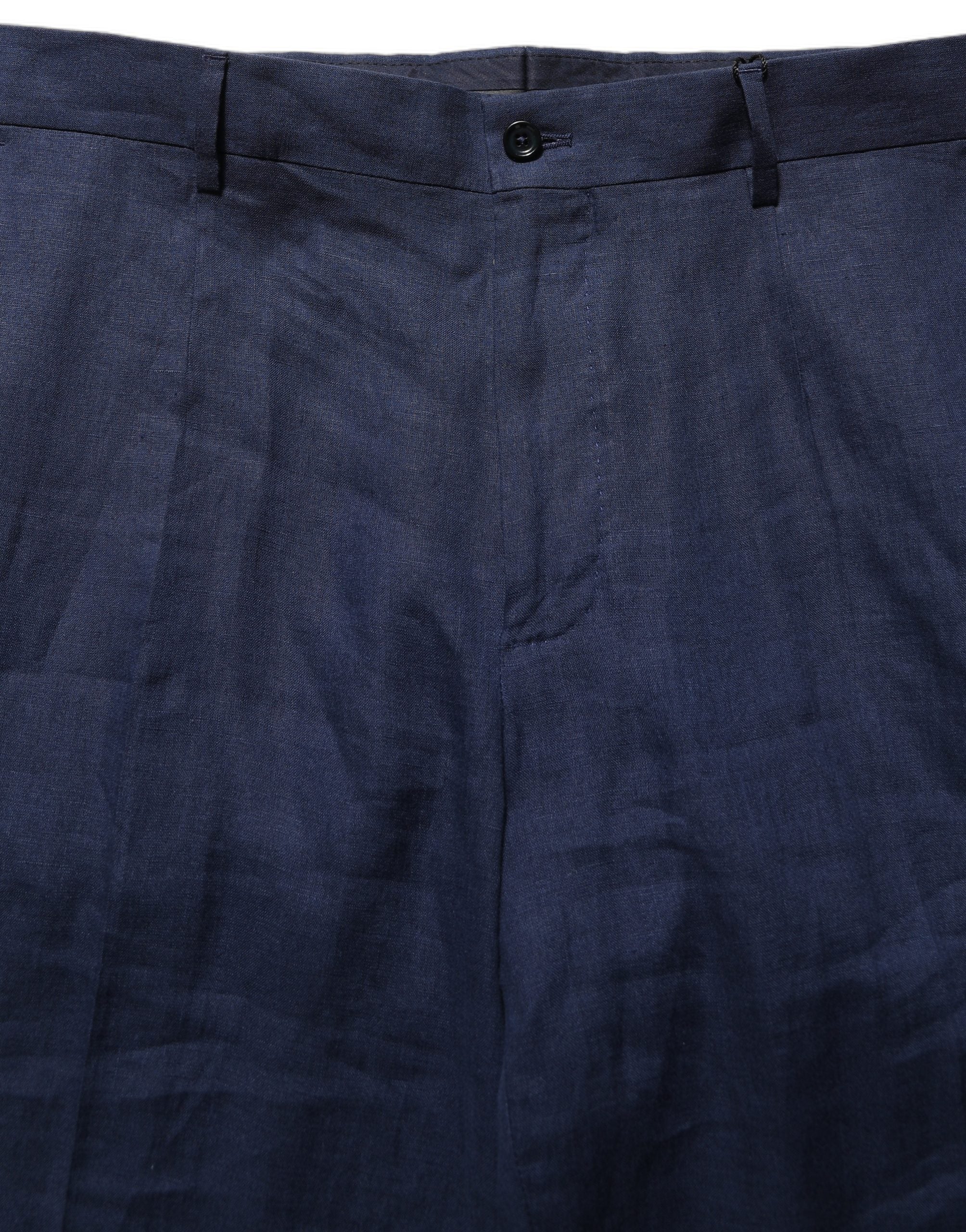 Dolce & Gabbana Blaue Leinen Hose für Herren im geraden Schnitt