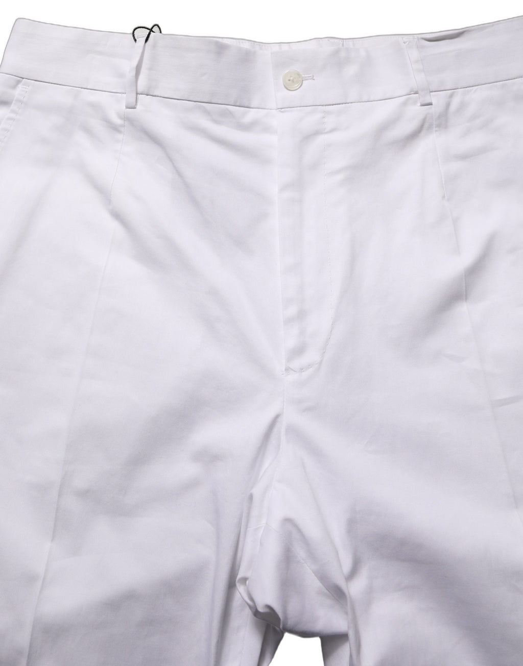 Dolce & Gabbana Weiße Baumwoll-Stoffhose mit schmal zulaufendem Bein