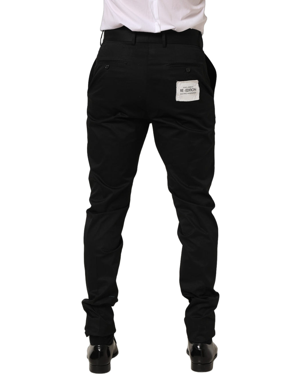 Dolce & Gabbana Schwarze Baumwollhose mit schmal zulaufendem Bein
