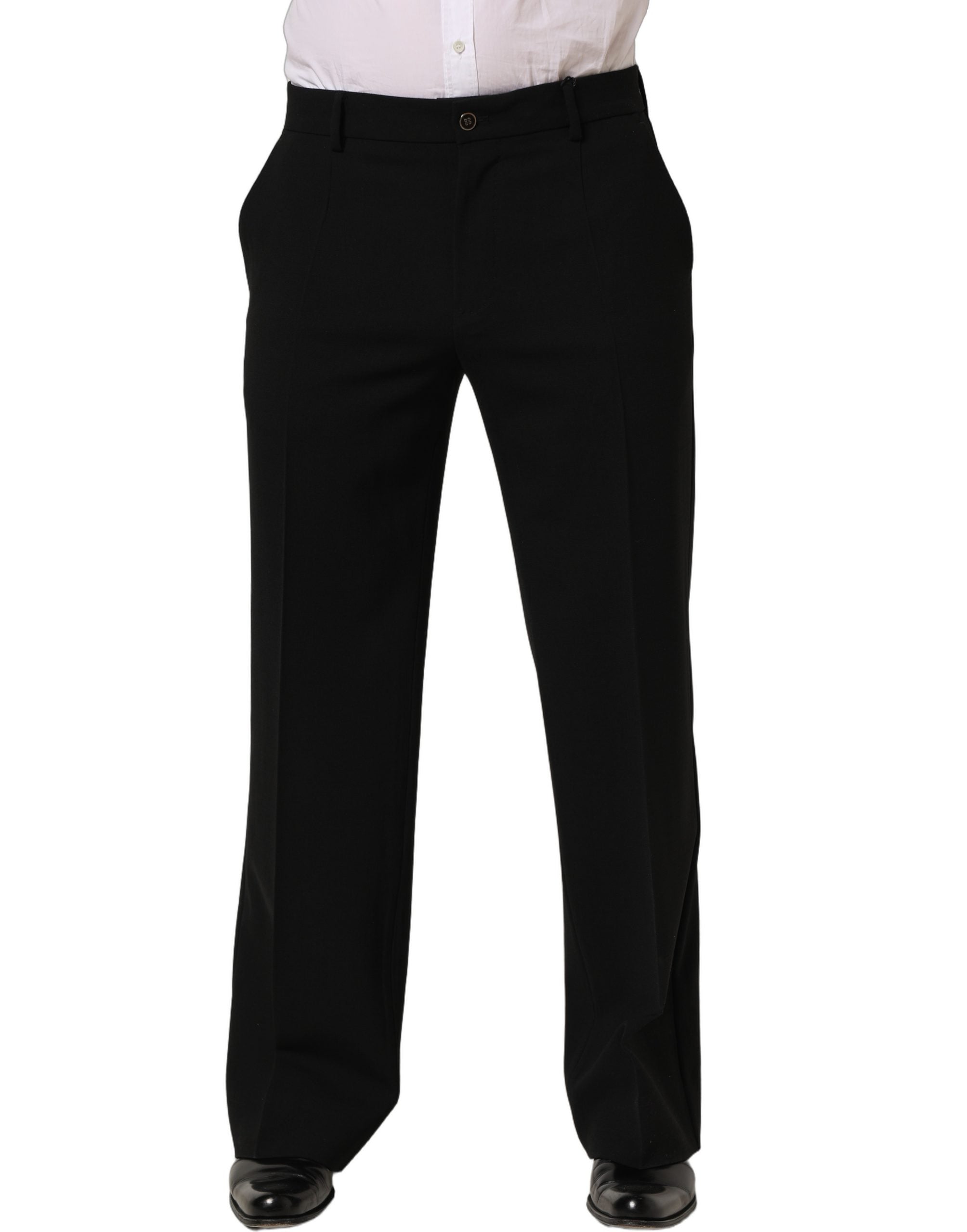 Dolce & Gabbana Schwarze Wollhose im geraden Schnitt für Herren